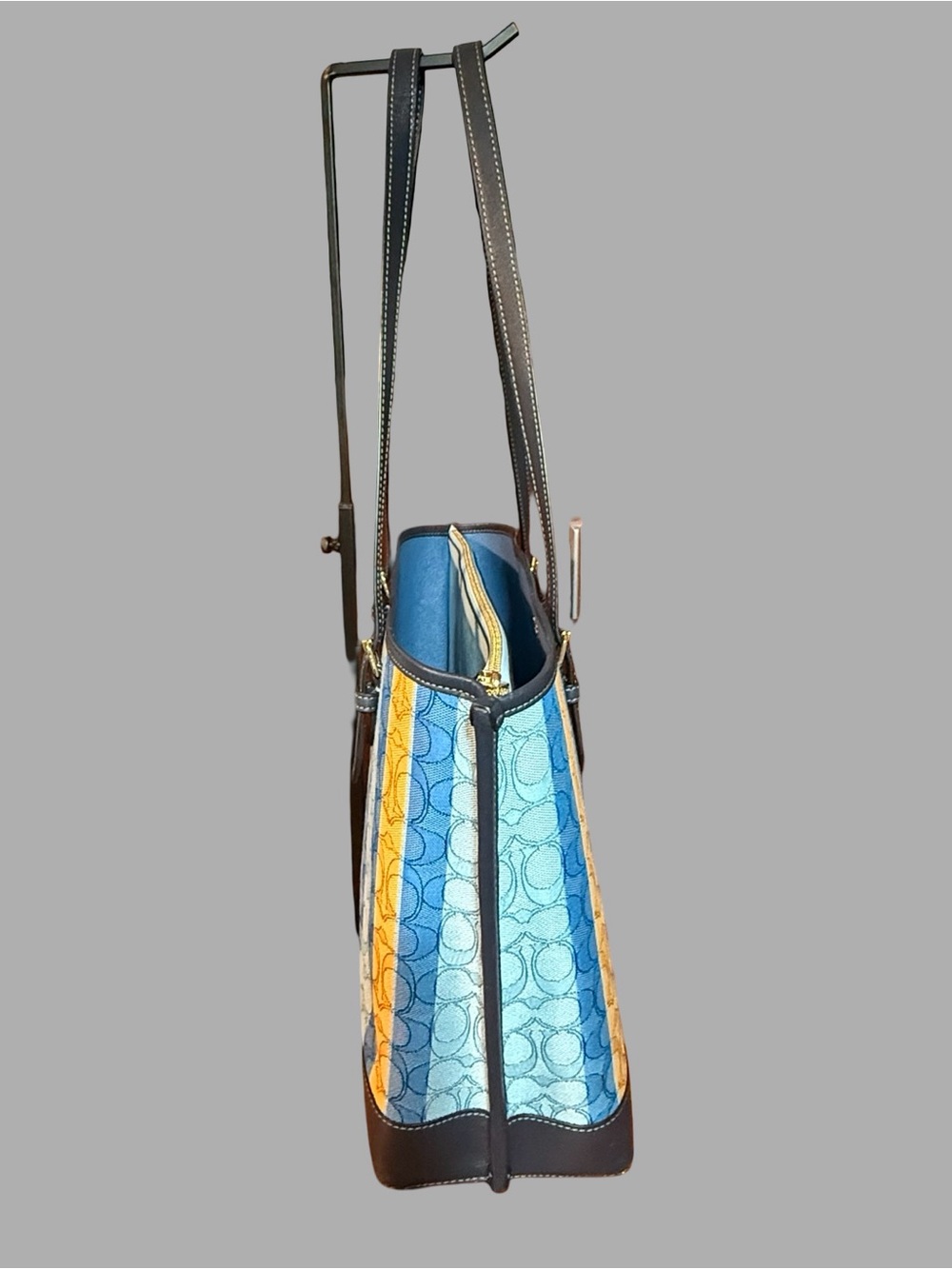 COACH Matching Set: Mollie Tote & Zip Wallet (Signature Jacquard Stripe) - Picture 3 of 12